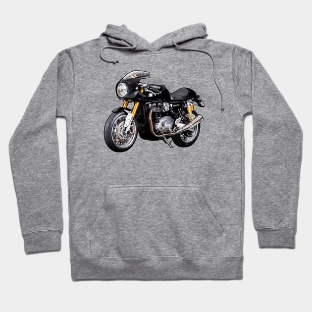 Thruxton R Cafe Racer Illustration Hoodie by KAM Std